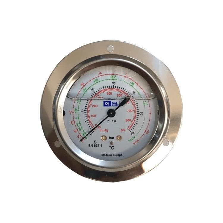 Gliserinli Flanşlı Arkadan Çıkışlı Alçak Basınç Manometre (-1 / 20 Bar)